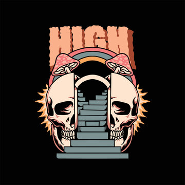 high trippy illustration vector design