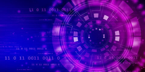 2d illustration Abstract futuristic electronic circuit technology background