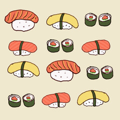 illustration of  sushi