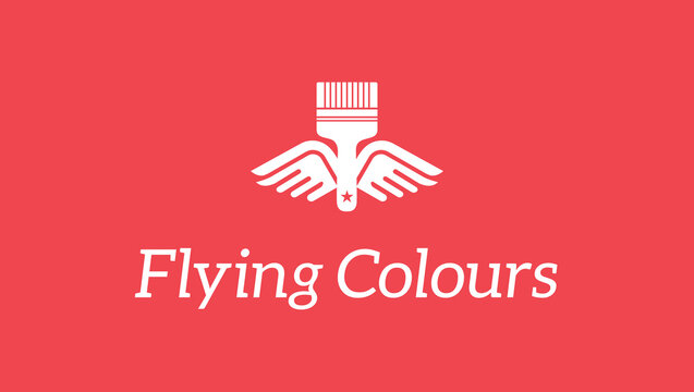 Modern Minimalist Flying Bursh  Wings Paint Brush Logo Design For Paint Company 