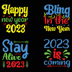 Happy New Year SVG Design.