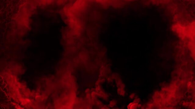 scary red smoke or clouds content frame in slow motion - disease concept - loop video