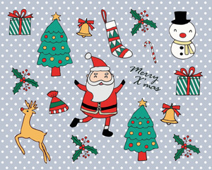Santa Clause and christmas elements