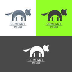 Wolf Logo Design With Circular Shape Vector