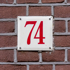 house number seventy four (74)