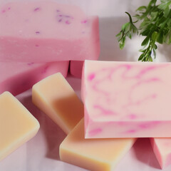Colorful soap bars, handmade natural zero waste soap, spa and skincare small business idea, solid soap
