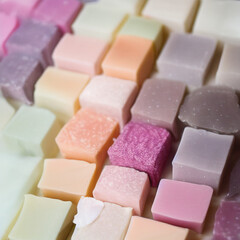 Colorful soap bars, handmade natural zero waste soap, spa and skincare small business idea, solid soap
