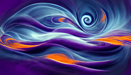 abstract fractal background, abstract background with spirals, abstract fractal background with spiral, purple blue orange, background, illustration, rendered