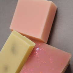 Colorful soap bars, handmade natural zero waste soap, spa and skincare small business idea, solid soap
