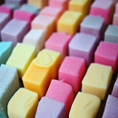 Colorful soap bars, handmade natural zero waste soap, spa and skincare small business idea, solid soap
