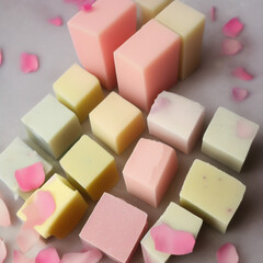 Colorful soap bars, handmade natural zero waste soap, spa and skincare small business idea, solid soap
