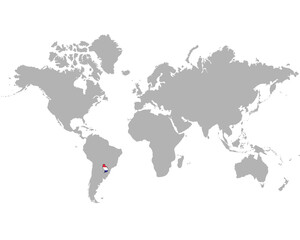 Fototapeta na wymiar パラグアイの地図