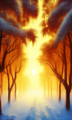 Obraz na płótnie Canvas sunrise in the forest