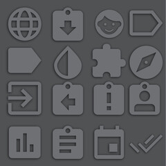 dark color icons for mobile applications and websites