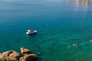 Fototapeta na wymiar Aerial view of sea panorama of mediterranean coast