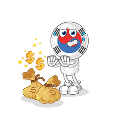 south korea head cartoon refuse viruses. cartoon mascot vector