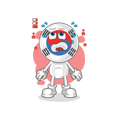 south korea head cartoon refuse money illustration. character vector