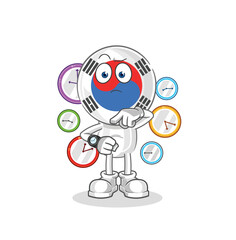 south korea head cartoon full battery character. cartoon mascot vector