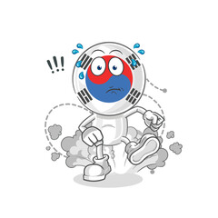 south korea head cartoon hypnotizing. cartoon mascot vector