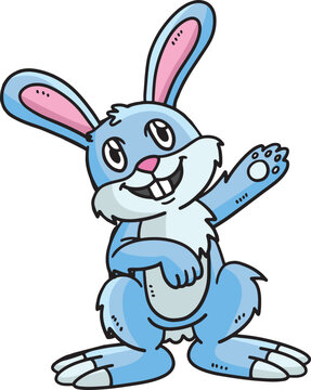  Bunny Standing Cartoon Colored Clipart