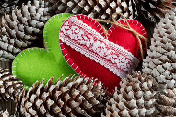 Christmas tree toys and cones