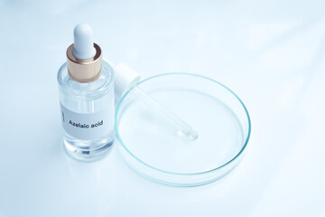 Azelaic acid in a bottle, chemical ingredient in beauty product