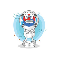 south korea head cartoon graffiti artist vector. cartoon character