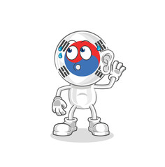 Obraz premium south korea head cartoon eavesdropping vector. cartoon character