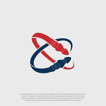 Plumbing drain water jet company logo design template. Blue and red swirl waves icon. Cold and hot water sign. water nozle vector