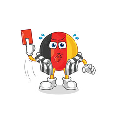 belgium referee with red card illustration. character vector