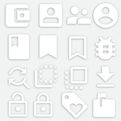 light color icons for mobile applications and websites