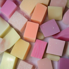 Colorful soap bars, handmade natural zero waste soap, spa and skincare small business idea, solid soap
