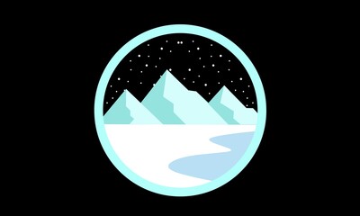 Winter illustration design, winter landscape with elegance concept