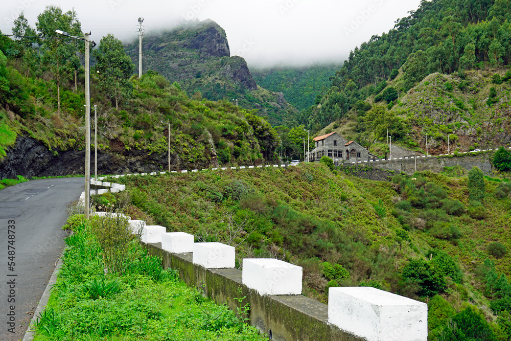 Poster hillside settlement on madeira island