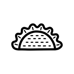 Tacos doodle icon. Hand drawn symbol. Vector illustration.