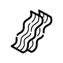 Bacon doodle icon. Hand drawn symbol. Vector illustration.