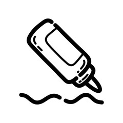 Sauce doodle icon. Hand drawn symbol. Vector illustration.