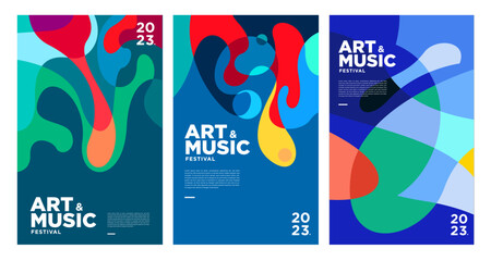 Summer Colorful Art and Music Festival Poster and Cover Template 2023
