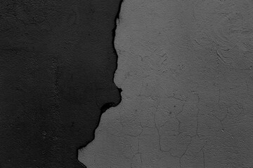 Old dark grey concrete wall. Grunge background