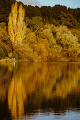 Daylesford lake reflecting the autumn leaves