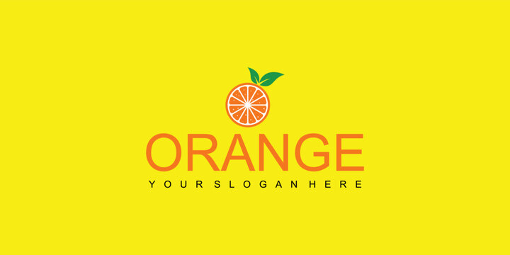 Simple orange logo design with minimalis concept premium vector
