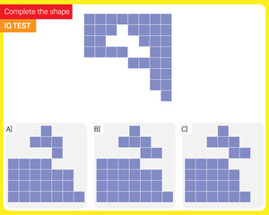 Find the Missing Piece. Shape completion questions