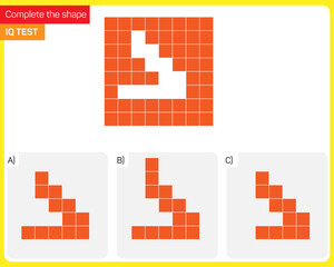 Obraz premium Find the Missing Piece. Shape completion questions