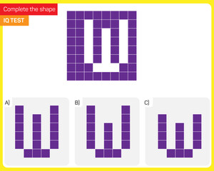 Find the Missing Piece. Shape completion questions