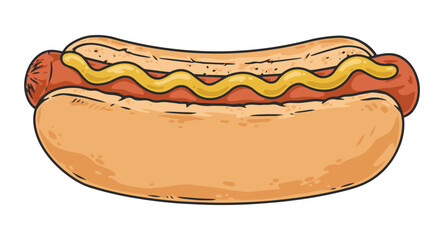 Hot dog sandwich colorful element