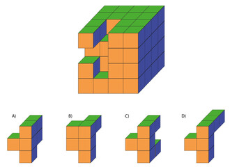 Find the Missing Piece. Shape completion questions, Find next shape