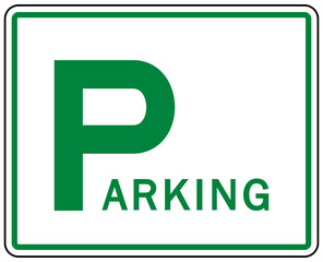 Road sign green parking zone sign vector