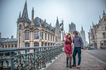 Fototapeta na wymiar The beautiful city of Ghent in Belgium.