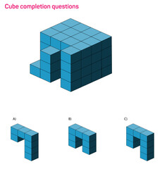 Find the Missing Piece. Shape completion questions, Find next shape