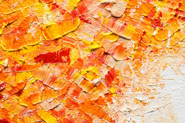 Beautiful strokes of colorful oil paints as background, closeup